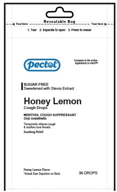 Honey Lemon Sugar Free Cough Drops 36 (Honey Lemon Sugar Free Cough Drops 36 Drops Bag Front)